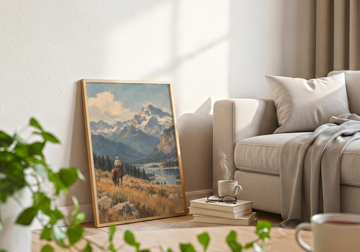 This room view places ranch lover gift in the white frame room and leaves its main details unobscured.
