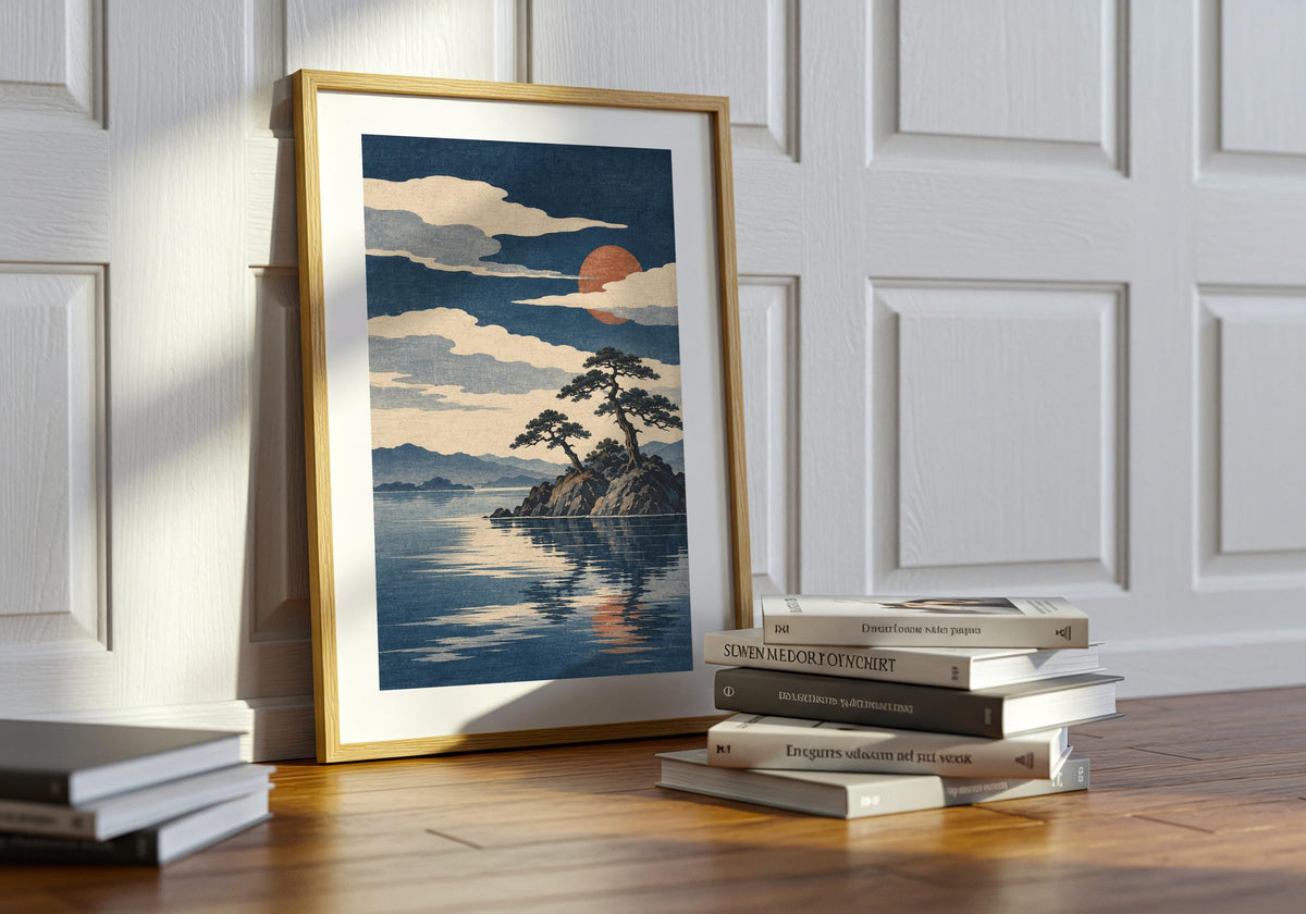 Plant-side mock-up frames the pine-tree landscape in a relaxed green interior.